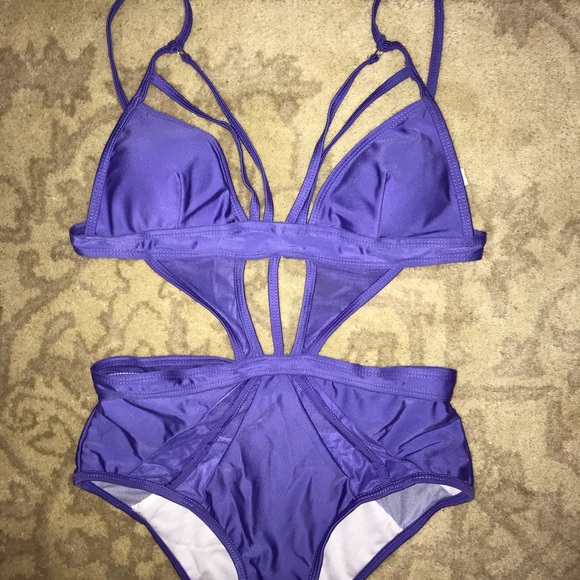 Blue-ish Purple One Piece Swimsuit - Picture 1 of 4